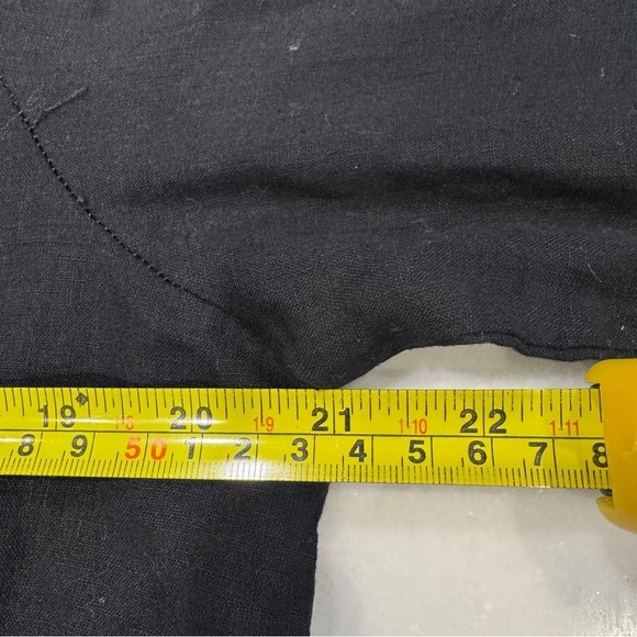 Chico's Sz 1 Women's Black Beaded Linen Blend Pullover Blouse Top Sz 8 - Picture 5 of 11